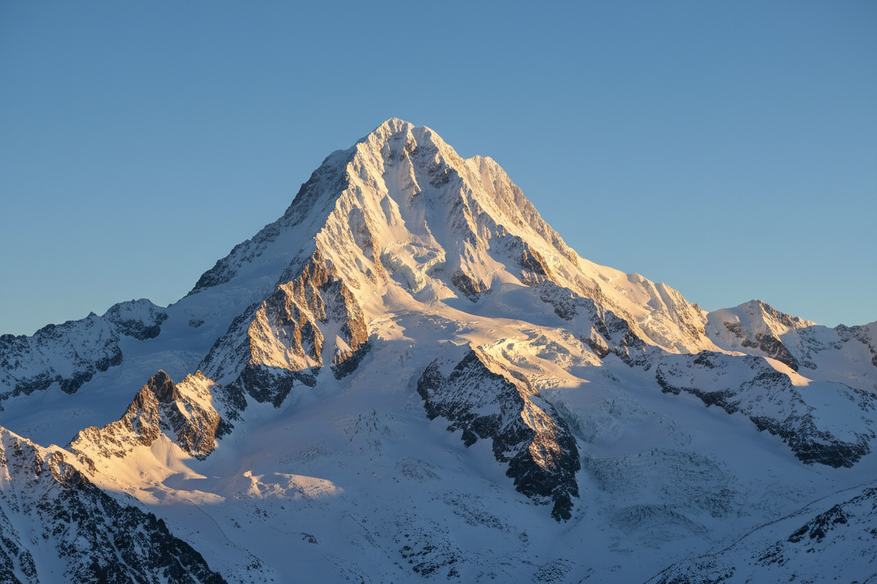 real mountain with snow